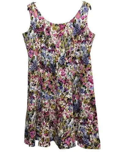 Jones Studio Floral Print Sleeveless Casual Dress Sundress Women 16W Cottagecore