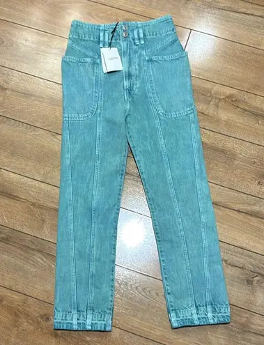 Isabel Marant ÉTOILE Tucson Cropped Straight-Leg in Celadon