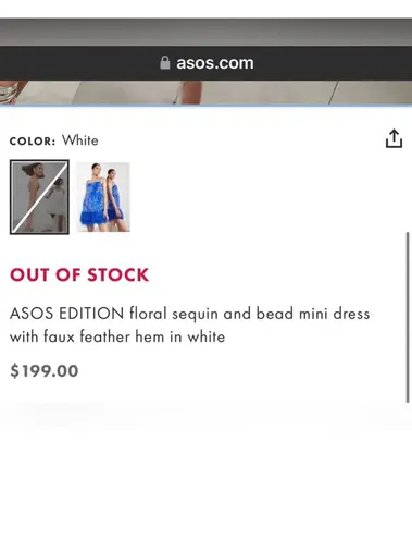 ASOS Sparkly White feather Dress