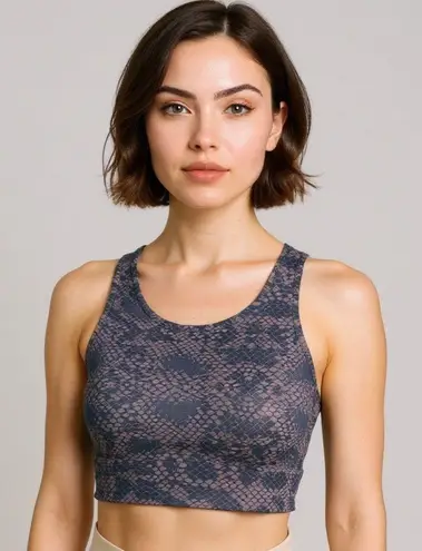 Saavi Snakeskin Open Back Sports Bra 3XL Animal Print Wide Strap Workout Fitness Brown Size undefined