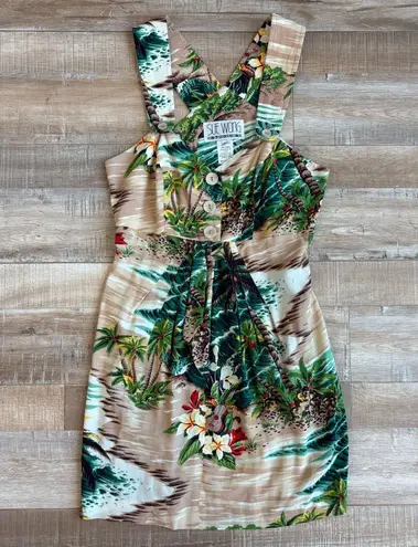 Sue Wong Vintage Hawaiian Print Dress Size S/P