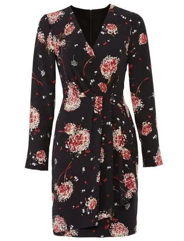 Slate + Willow Black Floral Drape Dress