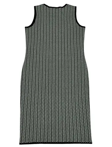 Misook Exclusively Green Printed Stretch Acrylic Sleeveless Bodycon Dress XS