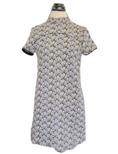 ZARA Womens Dress Size Small Jacquard Embroidered Mini Textured High Neckline