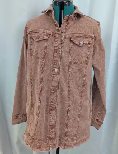 LOGO By Lori Goldstein Logo Lori Goldstein Pre-Distressed Stretch Denim Long jacket 12