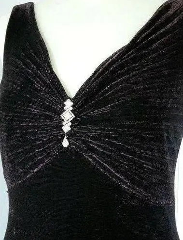 Onyx Nite  Iridescent Dark Black Blue Sleeveless Embellished Formal DRESS size 12