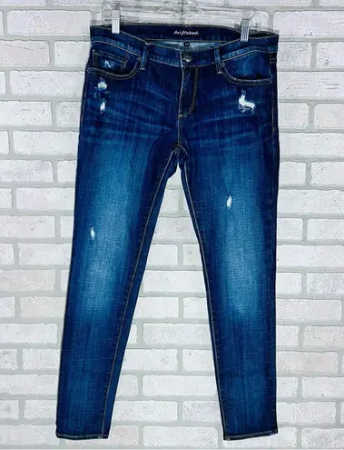 Driftwood Dark Blue Distressed Skinny Jeans Size 30