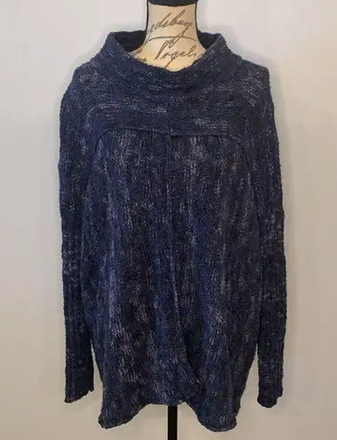 Free People Blue Nightingale boucle knit oversized swing sweater M