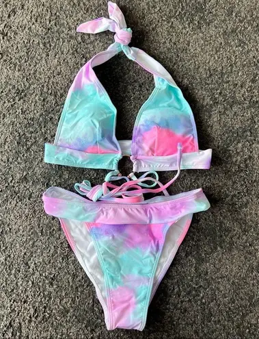 Unicorn halter bikini set Pink