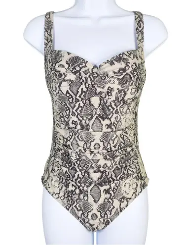 NIPTUCK SWIM Snake Print Ruched Multi Fit Cup One