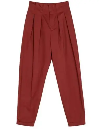 💕DOEN💕 Louvre Pant ~ High Waisted Pleated Ankle Pants Terracotta 6 NWT Red