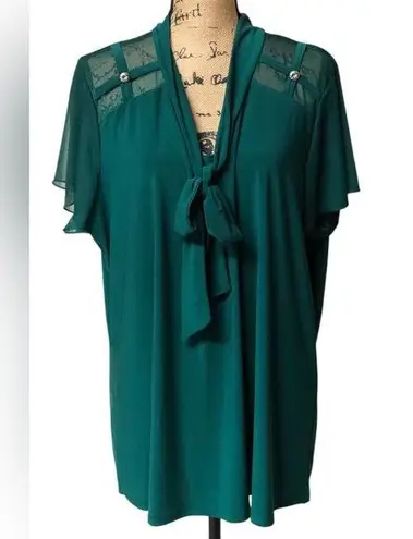Liz McCoy Woman 3X Elegant Teal Women's Top EUC! Green
