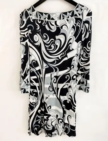 Emilio Pucci  Black and White Print Dress Size 38