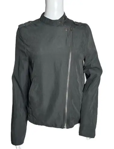 Staccato Jacket Womens Medium Gray Neutral Casual Moto Biker Emo Grunge Edgy