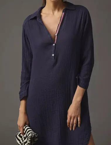 Sundry Anthropologie 3/4-Sleeve Navy Shirt Dress, Size XL - NWT