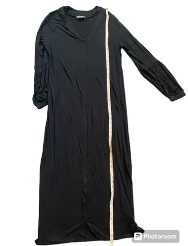 J.Crew Universal Standard X  Black Jersey Balloon Long Sleeve Maxi Dress