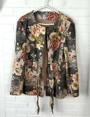 Kate & Mallory Faux Suede Floral Jacket Size M