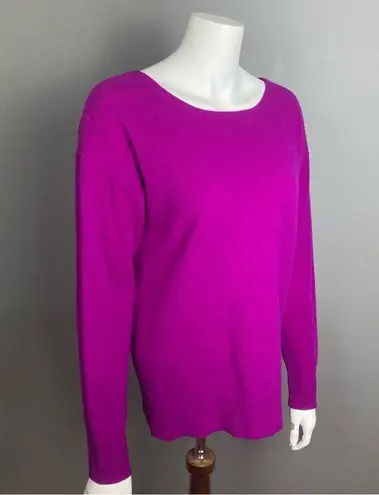 Trina Turk  cashmere sweater medium NWT violet open back bow purple pink colorful