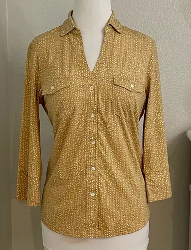 J. McLaughlin Finn Catalina Cloth Long Sleeve Button Up Shirt Yellow White M