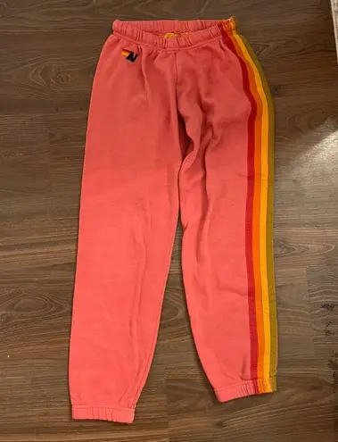 Aviator Nation  5 Stripe Sweatpants - Coral