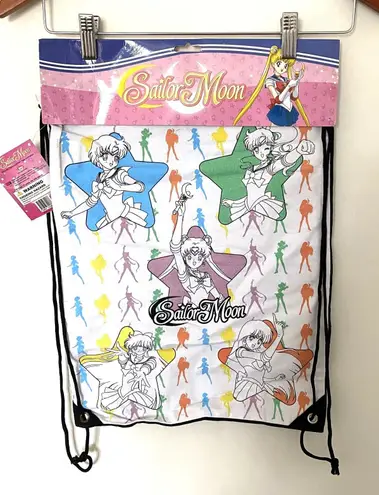 NWT Sailor Moon Inner Sailor Senshi Drawstring Backpack Lightweight 16.5" x 13" Black