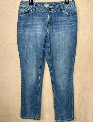 J.Jill  Women's Blue Denim Straight Jeans Size 8 Front & Back Pockets