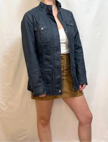 Pacific&Co Vintage 90s Denim . Spanish-Designed Bomber Cargo Utility Jacket - Navy - M