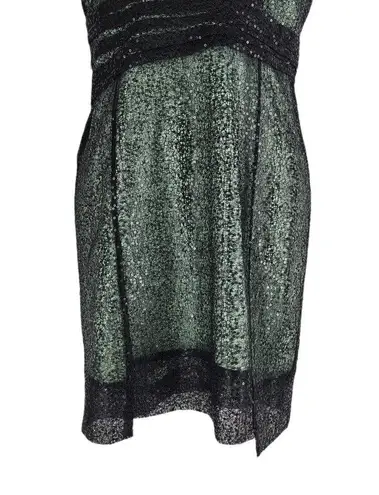 Reiss NEW Tali Sparkle Wrap Bodycon Dress Sequins Green SIze 8