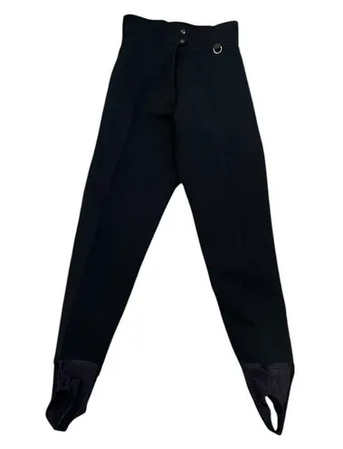 Vintage Kaelin Schoeller Stirrup Stretch Snow Ski Pants Black Wool Blend Size 6