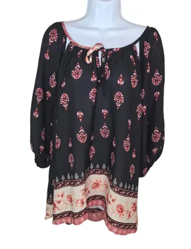 Liberty Love Boho Floral Peasant Top Blouse Size 3XL