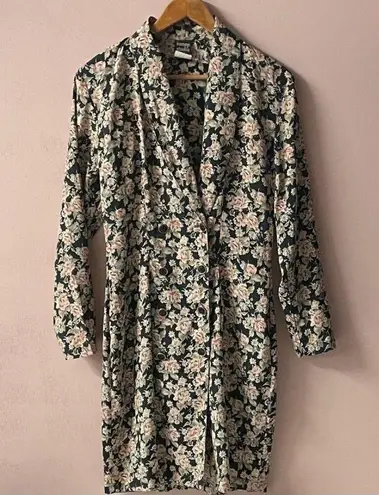 Knapp Studio Vintage Black & Pink Floral Blazer Dress Size 7 GUC