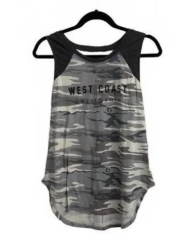 AWAKE Women's Camo Tank Top West Coast Style Size Junior Large Summer Gray
