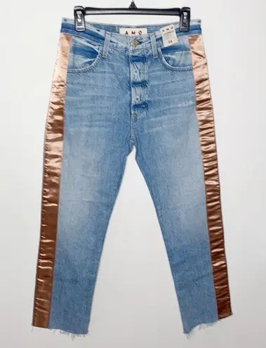 AMO Loverboy in indigo Adobe ribbon high rise ankle length jeans size 26 Blue thumbnail 2