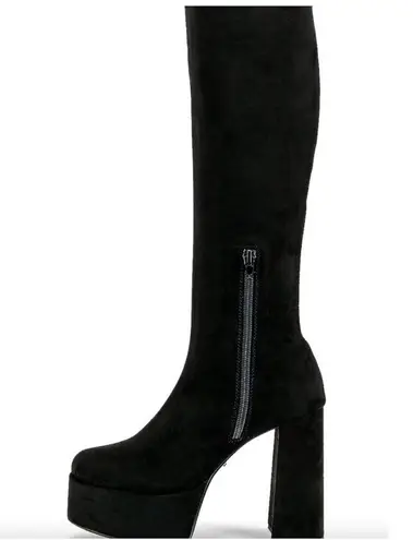 Tony Bianco NIB NWT  Toniq Platform Boot Black Stretch Suede REVOLVE sz 7.5