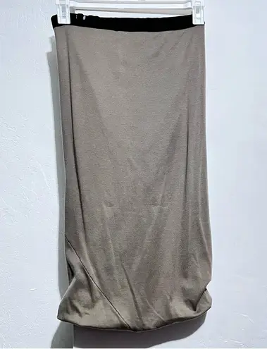 Elegant Beige Pencil Skirt Vulin cotton spandex bias midi skirt Tan Size XS