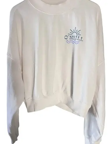 O'Neill  Women's pullover cropped sweatshirt NWOT Sz XL Cozy Cream Color Surf