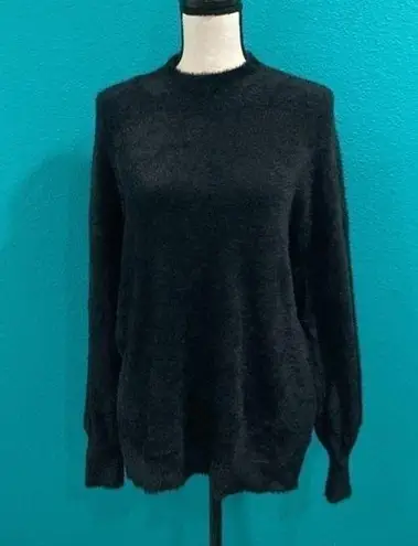 Chico's  black fuzzy soft long sleeve turtleneck sweater in size large