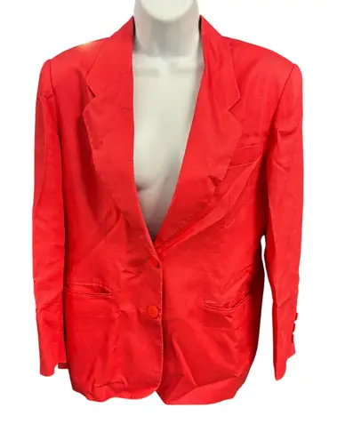 Classiques Entier Petites Med Red Linen Blazer Jacket Business Single Button - Image 1
