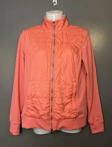 Fairway & Greene Jacket Womens Small Coral Quilted Front Full Zip Golf Athletic Pink
