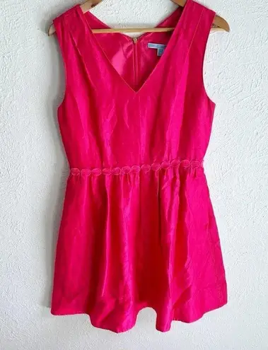 Draper James Gracie Silk V-neck Dress Raspberry Pink Sz 6