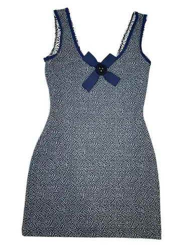 NWOT Vena Cava Knit Dress Women XS Body Con High Fashion Navy Blue, Black & Grey Blue