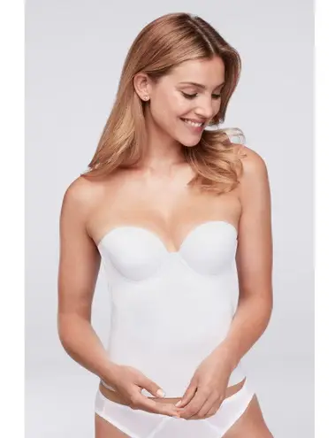 Felina Strapless Seamless Lightweight Bustier Bra in White Size 36D