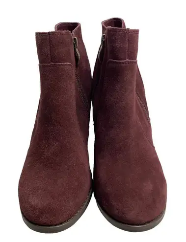Franco Fortini  Annie Suede Wedge Heel Ankle Bootie Size 7.5 Plum Wine‎ - Image 1