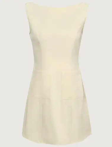 Rihoas Yellow Boat Neck Cutout Mini Dress