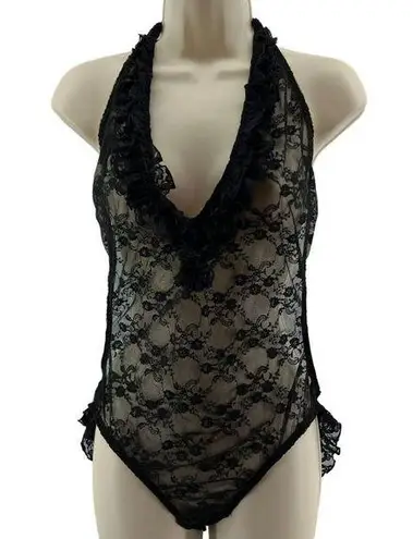 H.I.P.  & Curves Black Lace Bodysuit Style 50222 1X Plus Size Lingerie