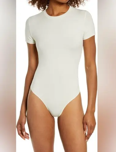SKIMS Stretch Cotton Jersey T-Shirt Bodysuit, LIMITED EDITION BONE, BN, XXS, $62
