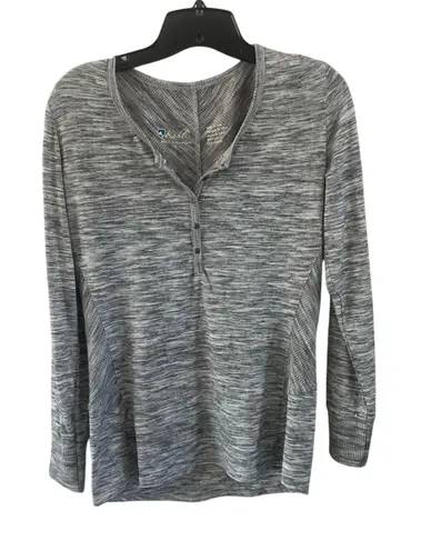 Kuhl Svenna Gray Space Dye Henley Top Women’s Small Long Sleeve Pullover