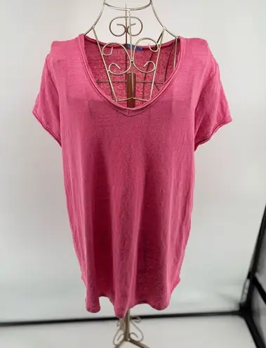 J. McLaughlin Women’s Linen Blend V-neck Short Sleeve T-shirt Size Large