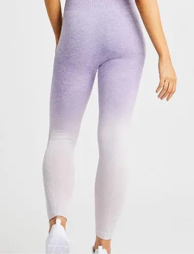 AYBL Pulse Seamless Purple Lilac Ombre Running Gym Workout Leggings Size Medium