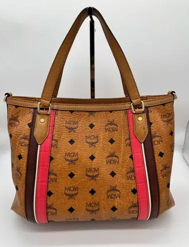 MCM COGNAC TWO WAY TOTE BAG MEDIUM